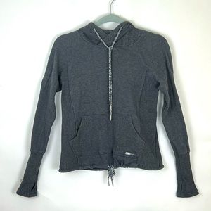 BETSEY JOHNSON PERFORMANCE Pullover hoodie sweater drawstrings charcoal …
